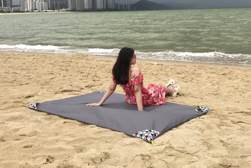 Outdoor Blanket (71" x 55"), Compact Lightweight Sand Proof Pocket Blanket for Beach, Hiking, Travel, Camping