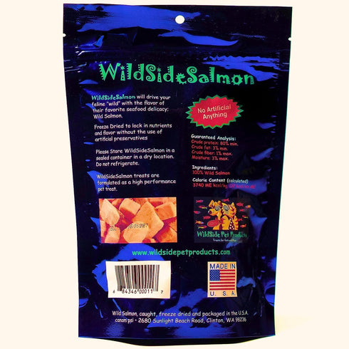 WildSide Salmon Freeze Dried Cat Treats, Healthy Organic Cat Food, 3 Ounces (3 Pack)
