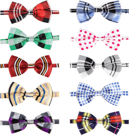 Segarty 10 PCS Bulk Dog Bow Ties with Adjustable Collar, Grooming Bowknot for Pet Photography Gifts