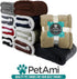 PetAmi Fluffy Waterproof Dog Blanket, Soft Warm Sherpa Throw, Reversible Cat Puppy Bed Blanket (Grey, 29x40)