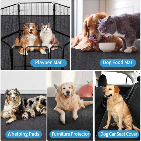Dog Crate Kennel Pad Mat Liner, Waterproof Non-Slip Crate Tray for Training, 29" x 48", 2 Pack