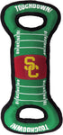 Pets First NCAA Football Field Dog Toy with Squeaker, USC Tigers, Durable for Tug, Toss, and Fetch