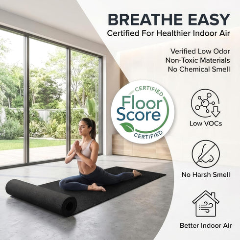 100% Rubber King Multi-Purpose Exercise Mat - Recycled Thick Rubber Mat for Home Gym Flooring, Non-Slip, Low-Odor
