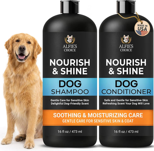 ALFIE'S CHOICE Dog Shampoo and Conditioner Set | 16 fl oz Each