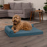 Furhaven Orthopedic Dog Bed for Large/Medium Dogs, Removable Bolsters & Washable Cover, Pinsonic Quilted Paw, Bluestone