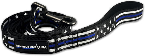 Thin Blue Line Dog Leash, Stars & Stripes American Flag Design