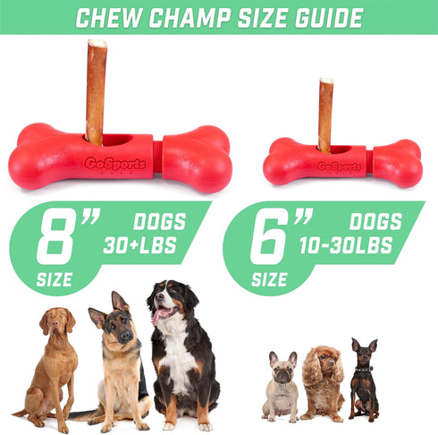 GoSports Chew Champ Bully Stick Holder for Dogs - Securely Holds Bully Sticks to Help Prevent Choking - 6 in or 8 in