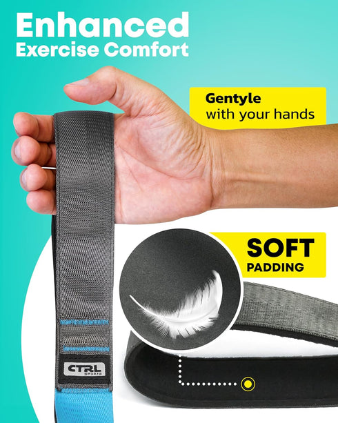 Stretching Strap with Loops, Non Elastic Stretch Band for Physical Therapy, Yoga, Exercise, Flexibility