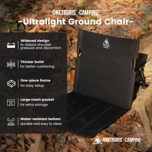 Beach,Poolside,Picnic,Camping&Backpacking ONETIGRIS Ultralight Camping Chair,Foldable Chair with Backrest,Portable Flip