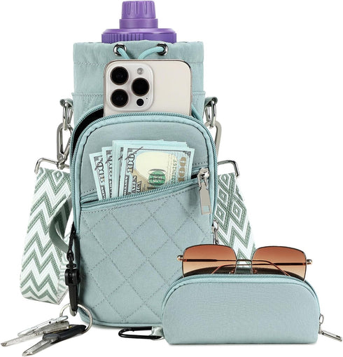 AGLOD Water Bottle Carrier Bag with Strap, Water Bottle Holder Crossbody Bags