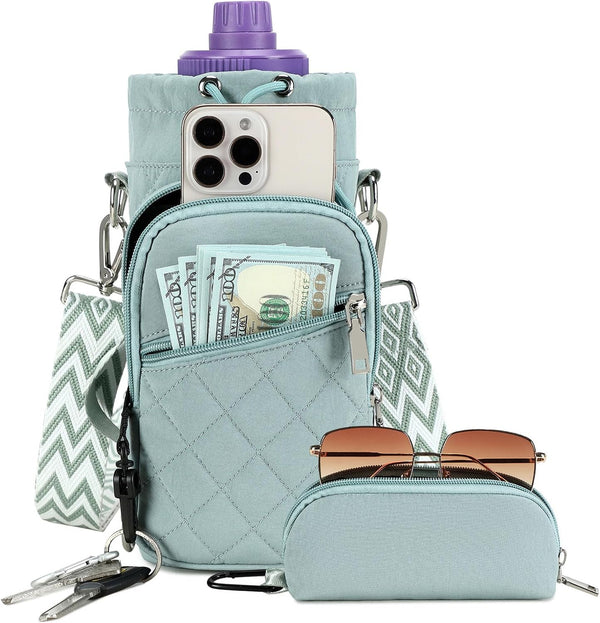 AGLOD Water Bottle Carrier Bag with Strap, Water Bottle Holder Crossbody Bags