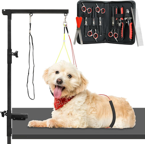 Modern Innovations Dog Grooming Arm, 12-Piece Table Arm with Clamp & Tool Kit for Small/Medium Dogs, Accessories
