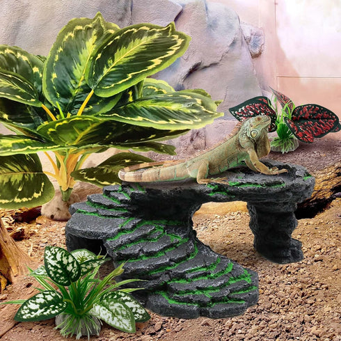 Reptile Artificial Plants, Terrarium Decorations for Aquarium Fish Tank, Amphibian Habitat Accessories