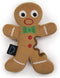 goDog Christmas Gingerbread Man Squeaky Plush Dog Toy - Chew Guard Technology, Large, Brown