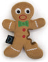 goDog Christmas Gingerbread Man Squeaky Plush Dog Toy - Chew Guard Technology, Large, Brown