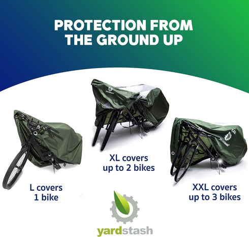 YardStash Bike Cover – Reflective Waterproof Bicycle Covers for Outside Storage, Weatherproof Garden Tarp