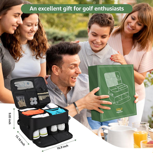Golf Gifts for Men and Women, Golf Car Trunk Locker Organizer with Compartments for Shoes and Accessories