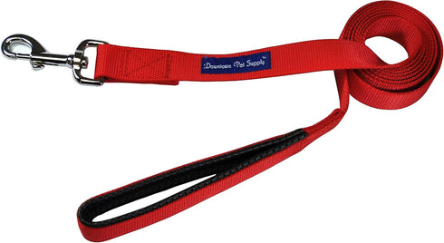 Downtown Pet Supply 4ft Dog Leash, Heavy-Duty with Padded Comfort Handle, Red, 0.75 in Wide