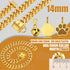 Dog Chain Collars - Gold Chain Dog Collar 14mm Cuban Link with Secure Snap Buckle, 18K Stainless Steel, Includes Dog
