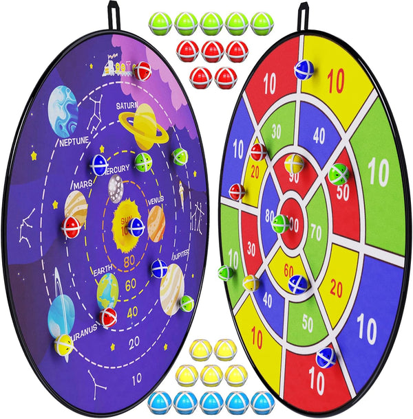 BooTaa 29" Large Dart Board for Kids, Kids Dart Board with Sticky
