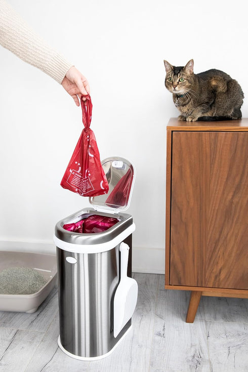 200 Count (Pack 1) Ubbi Pet Waste Sacks, Lavender Scented Cat Litter Disposal Bags, Leak Proof and Easy Tie