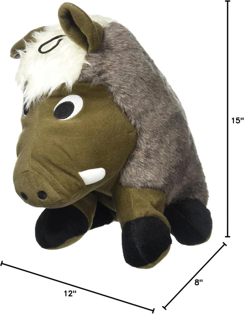 Pet Lou WAR-14 Warthog-Shaped Dog Plush Toy, 14-inch Length