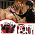 Amouu 9-Piece SteadyRide Pro - Professional Horse Grooming Kit - Stable-Ready Hanging Bag with Ergonomic Pro-Grip