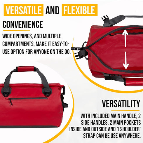 LEGEND Heavy Duty Waterproof Travel Bag, 40L Duffel Bag for Camping, Gym, Outdoor Trips, Watertight PVC