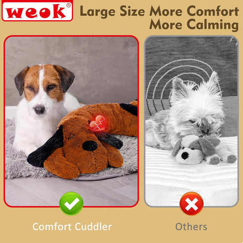 WEOK Puppy Heartbeat Toy for Separation Anxiety Relief, Heartbeat Stuffed Animal Anxiety Calming Behavioral Aid Plush