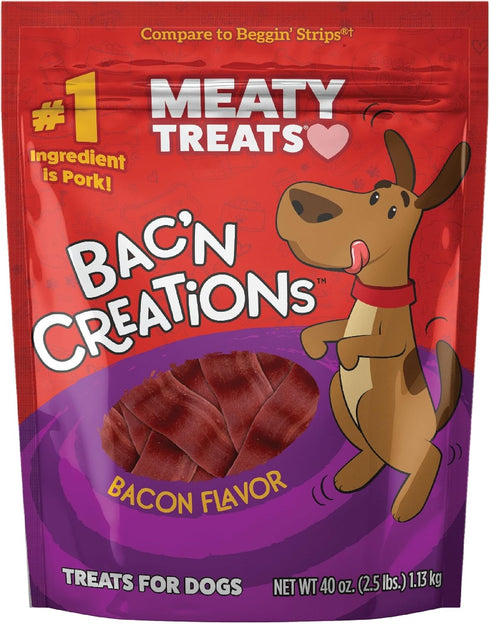Bac'n Creations Bacon Flavor Dog Treats - 40-oz
