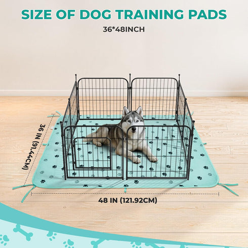 2 Pack 36"x48" 8 Fostanfly Washable Pee Pads for Dogs, Large Ultra-Absorbent and Leak-Proof Non-Slip Reusable Potty