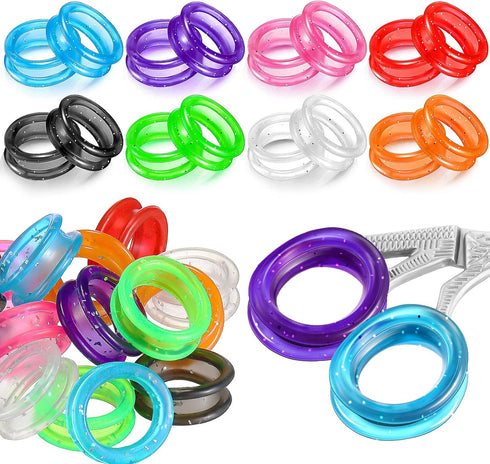 24 Pcs Silicone Scissors Finger Rings, Soft Dog Grooming Scissors Accessories for Hair Cutting, 8 Colors