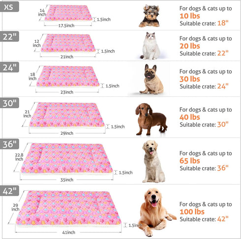 Mora Pets Dog Bed Crate Pad, Ultra Soft Washable Mat with Cute Star Print for Large Medium Small Dogs (35 x 22.8 inch,