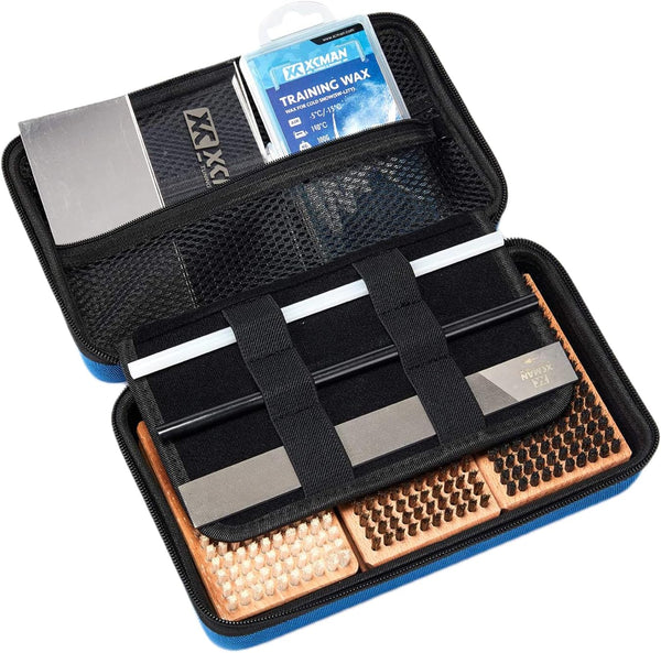 XCMAN Ski and Snowboard Waxing and Tuning Kit with Box for Traveling and Storage (Includes Tuning Tools)