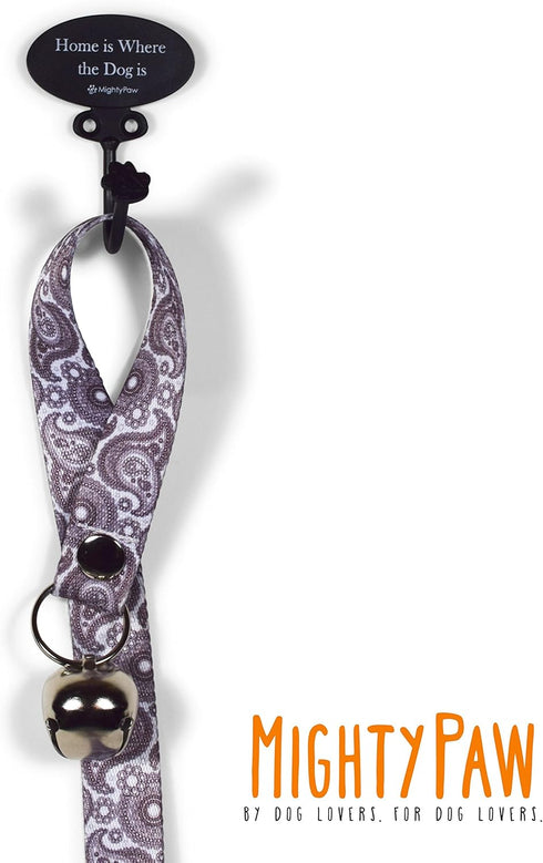 Mighty Paw Designer Dog Doorbells: Tinkle Bell 2.0 Potty Training Aid for Housetraining (Stormy Grey - Paisley)