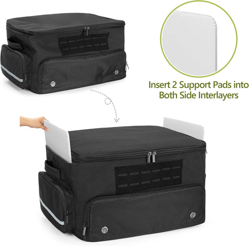 Golf Trunk Organizer Storage - Separate Compartment for 2 Pair Shoes up to US Mens 16, Golf Car Locker for Balls, Tees,