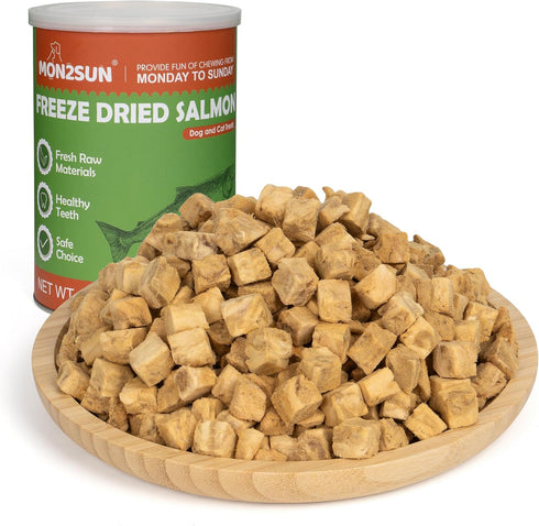 MON2SUN Freeze Dried Salmon Cat and Dog Treats, Single Ingredient Natural and