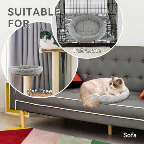 PETLESO Cat Bed for Indoor Cats, Round Bed for Curl Sleep, Basic Pet Mat, Washable for Small Puppy Cats, Small