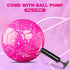 Soccer Ball Size 4, Glitter Shiny Stars for Kids Girls Boys, Gift for Outdoors Sports Training (Hot Pink)