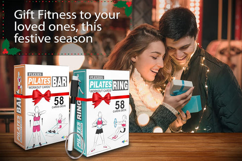 Pilates Ring Workout Cards, 58 Exercise Ring Cards with Instructions & Tips, Free Dry-Erase Marker