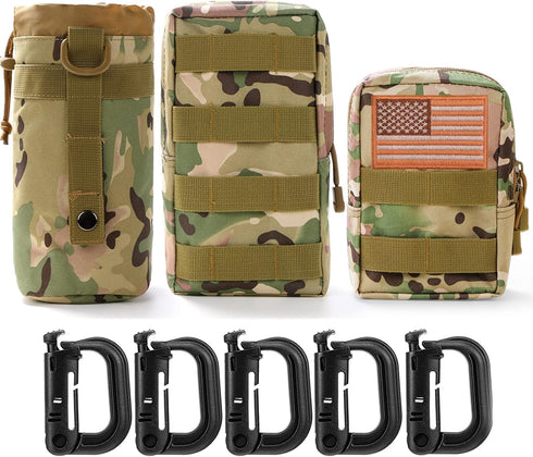 Gogoku 3 Pack Molle Pouch Combo Water Bottle Pouch Holder Tactical Molle Pouches