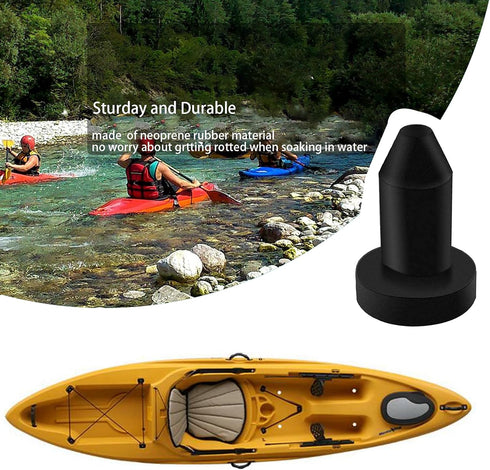 Pack Kayak Drain Plug Scupper Plugs - Compatible with Sun Dolphin Kayaks, Black