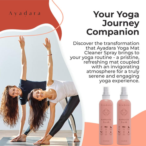 1000 2-Pack Ayadara Yoga Mat Cleaner Spray, Cleaning Spray for Yoga Accessories, All Purpose Mat Spray for Gym