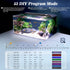 AQQA 16W Multi-Function Aquarium Light, Waterproof LED Fish Tank Light with Timer, 7 Colors, Full Spectrum