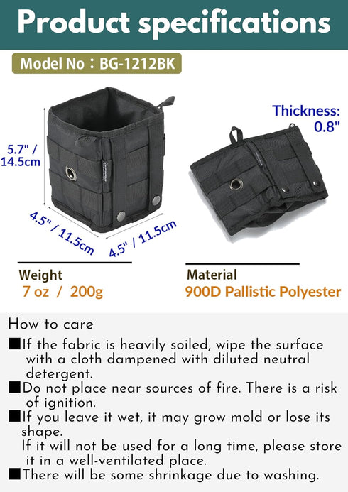 camping moon Storage Box Accessory Small Gear Organizer XS Black BG-1212BK by camping moon
