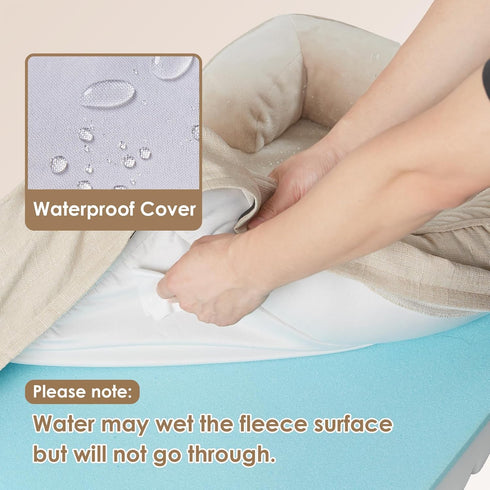 EHEYCIGA Orthopedic Dog Bed for Medium Dogs, Waterproof Memory Foam Couch Bed with Washable Removable Cover, Beige