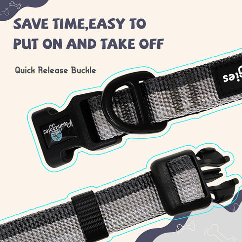 Gradient Color Dog Collar, Adjustable for Medium Dogs, Quick Release Buckle, Durable Breathable & Fade Resistant,