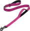 PetiFine 4FT Heavy Duty Dog Leash, Soft Padded Double Handle, Durable Reflective Nylon Walking Lead for All Breeds, Rose