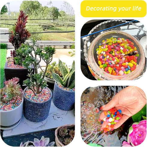Yellow Pebbles for Crafts, 0.9 Pound Natural Polished Aquarium Gravel, Decorative for Indoor Plants