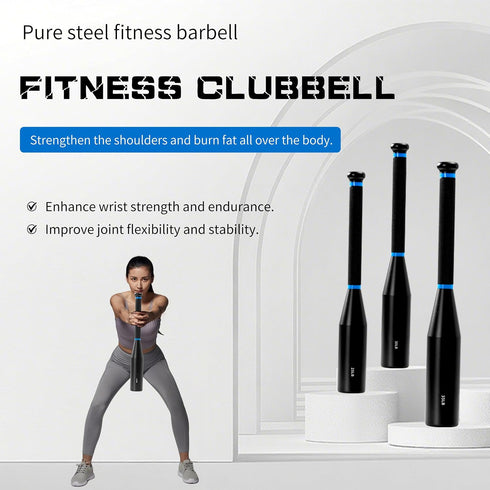 hazoooo Set (6.535 lbs) 6in1 Adjustable Macebell & Pure Steel Barbell Indian Clubs & Barbell Kit for Full Body, Grip